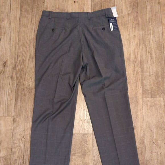 Ralph Lauren Mens 36x30 Medium Gray Plaid Dress Pants Comfort Flex Flat Front - Picture 12 of 12